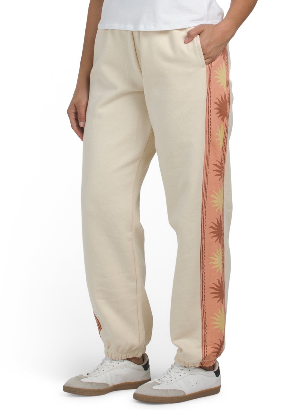 🆕🌅 Billabong Aztec Echo Fleece Jogger Sweatpants Cream Small NWT